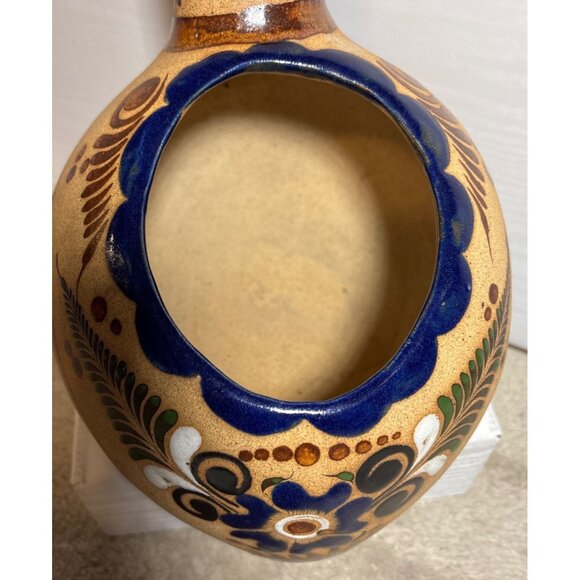 Mexican Folk Art Clay Bird Quail Peacock Planter Tonala Style Large 11" Tall - Picture 7 of 16